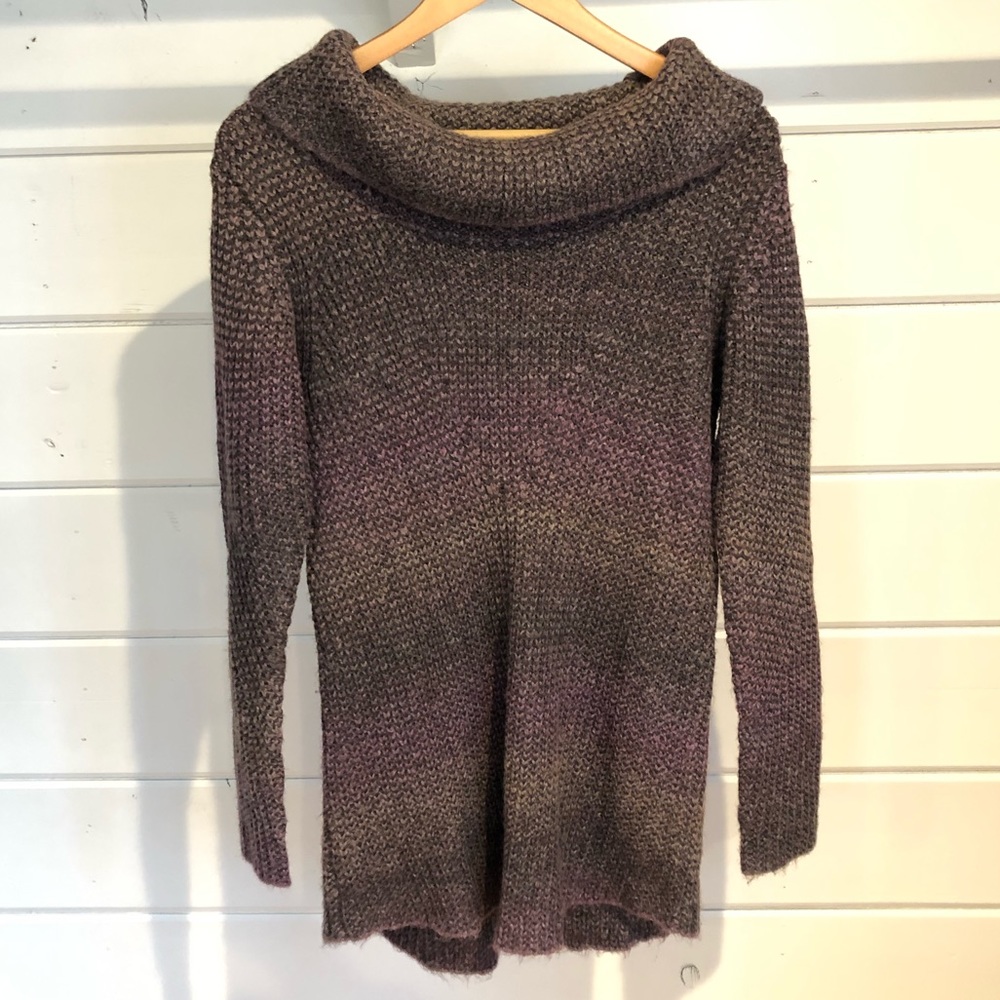 PRANA Purple Cowl Neck Sweater Size Medium